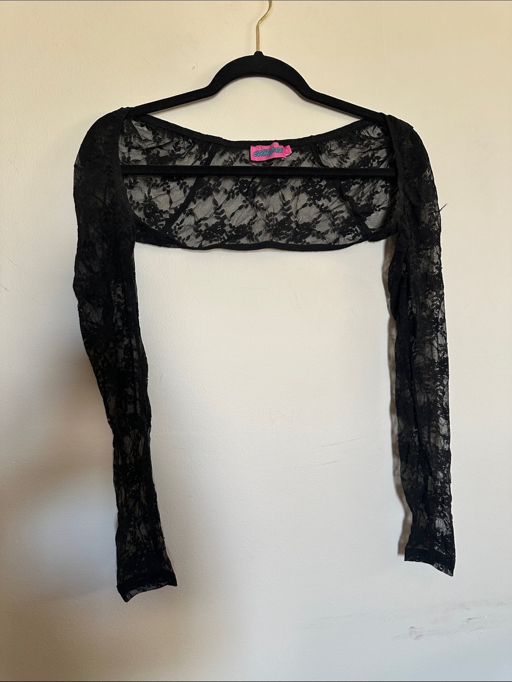 Edikted Black Lace Crop Bolero Shrug